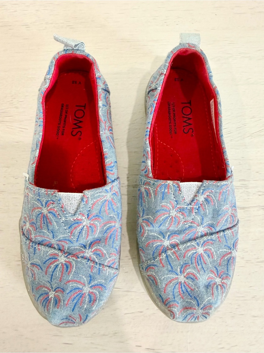 TOMS Fireworks Fourth of July Slip-On’s